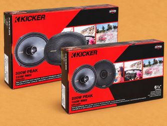 Kicker KS Car Speakers 2-Sets 6 1/2" & 6x9" 2-Way Coaxial Speaker System 500 Watt Package KSC650 & KSC690 46KSC6504 46KSC6904 🚨 No Credit Needed 🚨