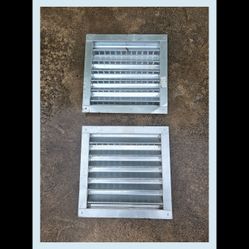 2ct Bundle - 12" x 12" Galvanized Steel Wall Louvers – Commercial Grade (NOS), 26-Gauge