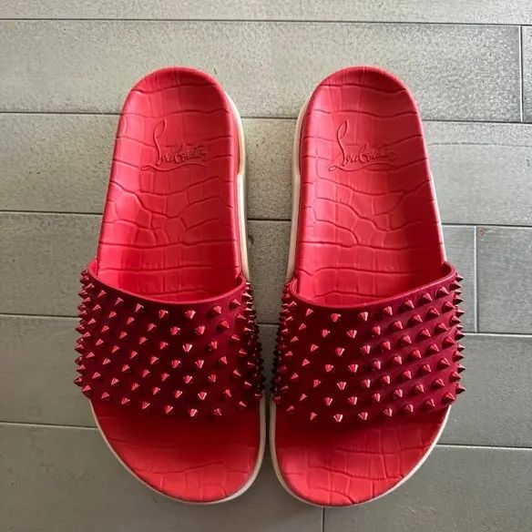 Christian Louboutin Flat Calf Slides Size: 9.5
