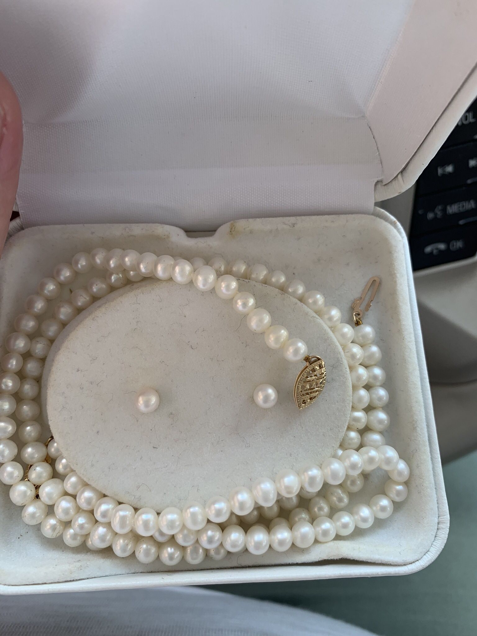 Freshwater Cultured Pearl 14k Gold Set
