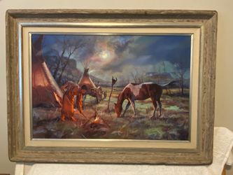 Sale! Painting “Tending Fire” by Fleming