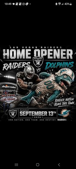 Home opener Raiders vs Dolphins