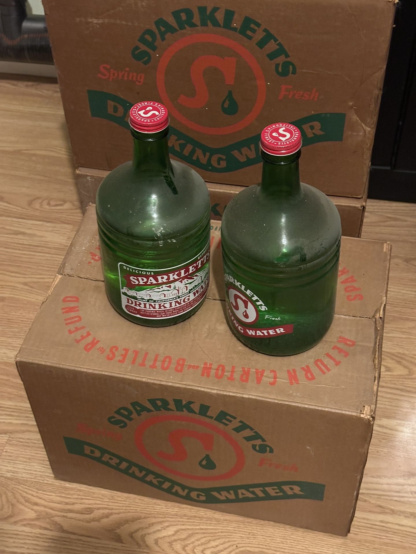 Vintage Sparkletts Water 1/2 gallon bottles 1970s
