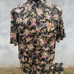PreOwned Reyn Spooner Hawaiian Print Full Button Multicolored Men's Large