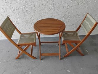 3-Piece acacia Wood Folding Bistro Set