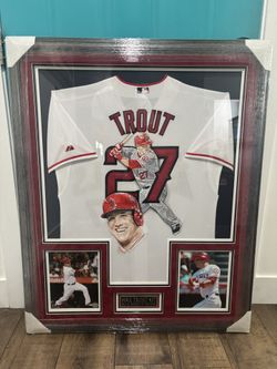 MIKE TROUT 2012 ROOKIE SIGNED HAND PAINTED JERSEY