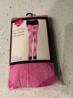 Music Legs Big Argyle Pantyhose Pink Fuchsia