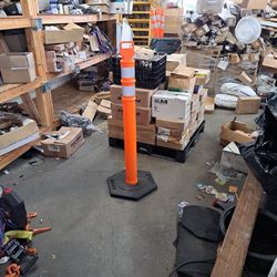 Orange Safety Poles Uline Brand Deliantors With Base