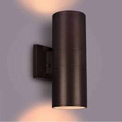 Outdoor Wall Lights Dusk to Dawn Exterior Lighting Fixtures Wall Mount - 2 Light Bulbs Included, Modern Sconces Wall Lighting- Up Down Exterior Outdoo
