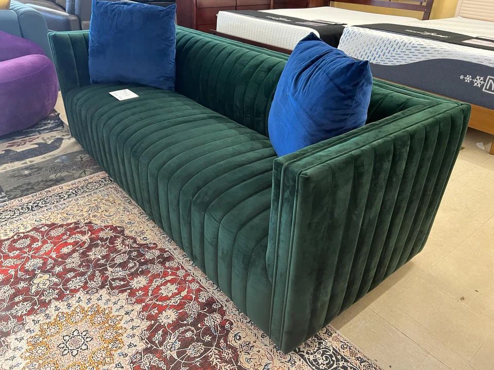 Green Velvet Sofa 