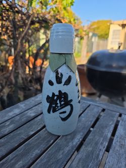 Vintage Japanese Ceramic Sake Bottle( Tokkuri with Lid/Cup