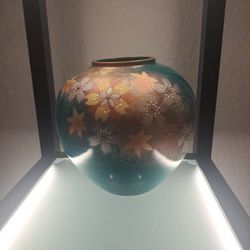 Sakura and Autumn Leaves Flower Vase