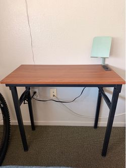 Portable desk with iPad holder and chair