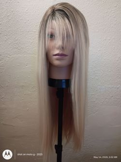 New synthetic wig blonde and dark blonde on roots two tone straight heat resistant $20 only