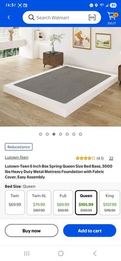 6 Inch Box Spring Queen Size Bed Base, 3000 lbs Heavy Duty Metal Mattress Foundation with Fabric Cover