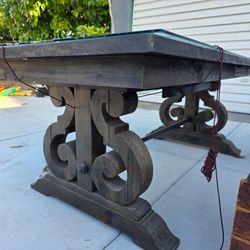 Large Carved Wooden Dining Table