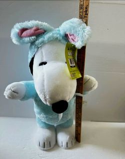 Easter Gemmy Peanuts 19 in Tall Snoopy Blue Easter Bunny Porch Greeter NWT