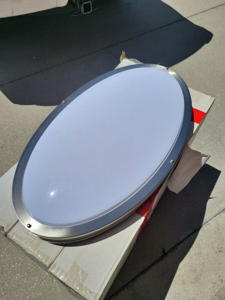 32 In. 2-Light Fluorescent Flush Mount Light Fixtures Quantity of 3