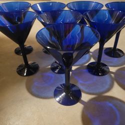 Pier 1 Cobalt Blue Martini Glasses