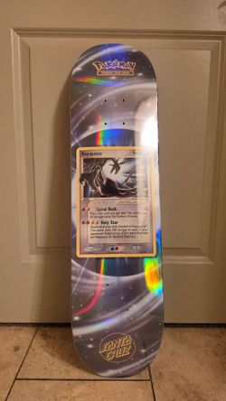 Santa Cruz X Pokémon Trading Card Game Rayquaza Gold Star Skateboard deck