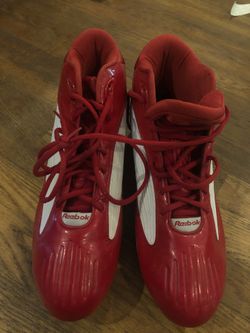 New Reebok red football softball cleats size 13