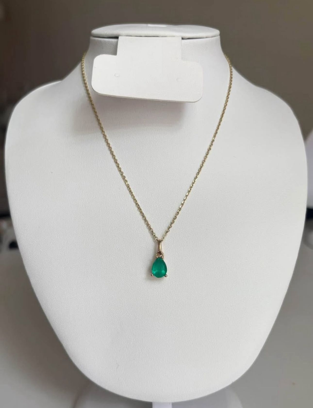 Necklace Gold 10k With Emerald Pendant
