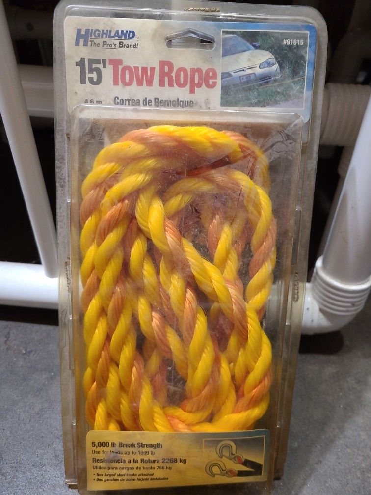 15 Foot 5,000# Tow Rope