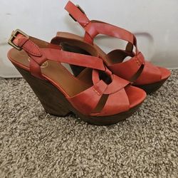 Ash Shoes , Ash Platform Sandals | Color: Orange | Size: 8 | Wooden Wedge 