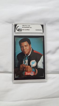 Muhammad Ali signed card GAI certificate