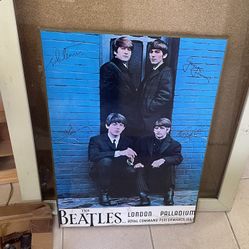 The Beatles London Palladium, 1963, Wooden Plaque