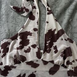 Cow print halter top