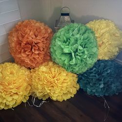 5 Extra Large Paper Flowers 