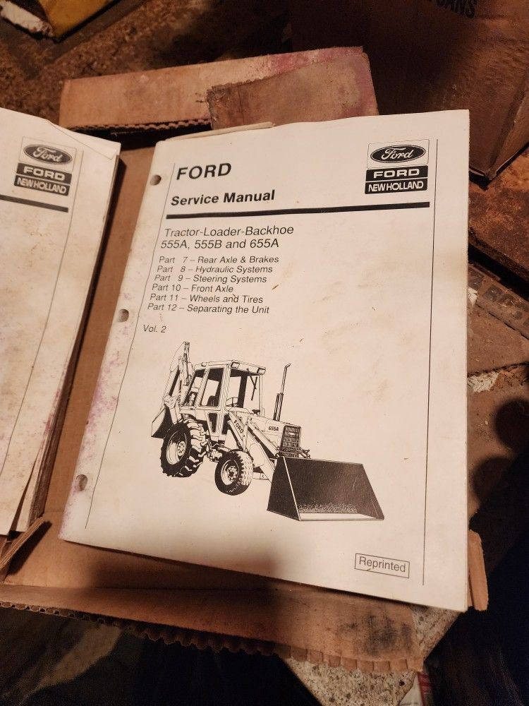 Ford 555A / 555B / 655A Backhoe Service Manuals (Vol 1 & 2)