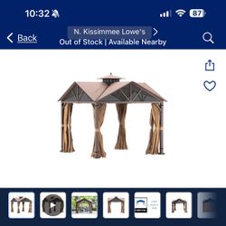 10-ft x 10-ft Soft Top Gabled Gazebo Brown Frame