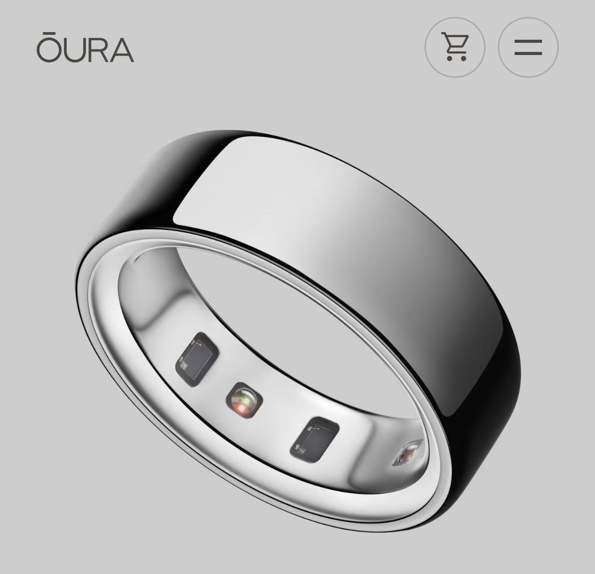 Brand New Oura Ring Titanium silver color & size 7