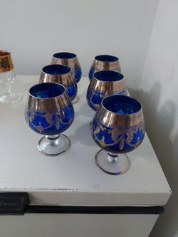6 Piece blue Glassware set