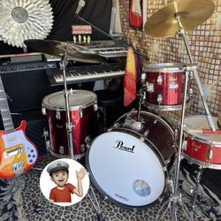 🔥 Pearl 4 Piece Drum Set Complete Drums