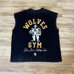 Darc Sport Marvel The Incredible Hulk Wolves Gym Graphic Muscle Tee Black Yellow