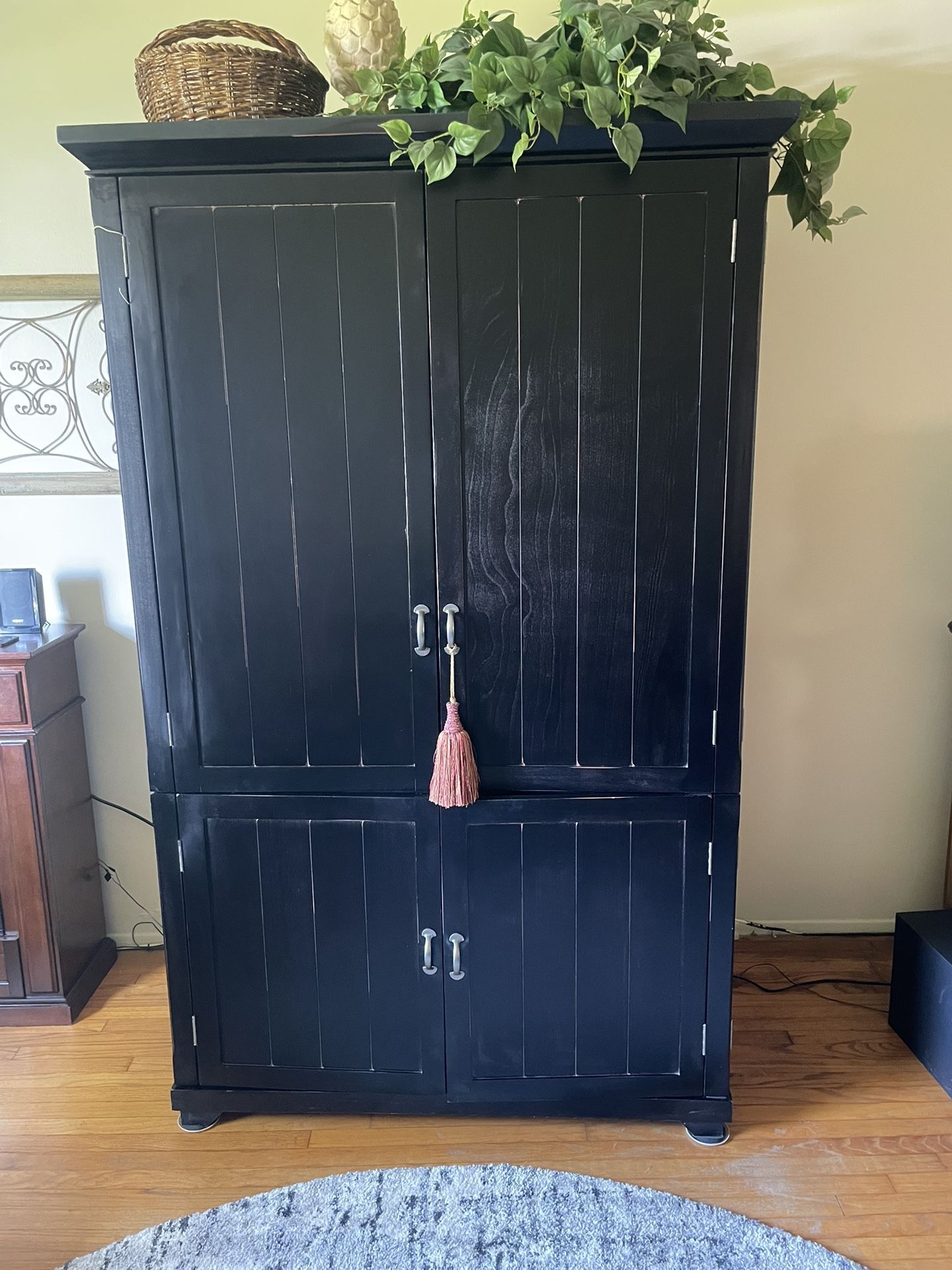 Pottery Barn Black Wooden Armoire