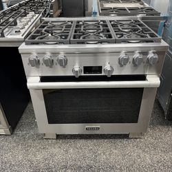 Miele Stainless Steel 36” Gas Range Stove 6 Sealed Burners 