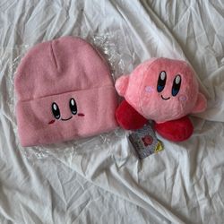 Kirby Bundle Brand New Beanie And Cute Mini Kirby Plush Toy