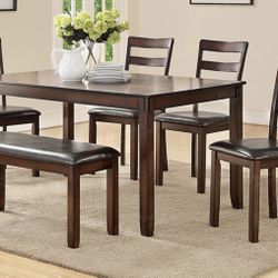 Dining Table + 4 Chairs & Bench 