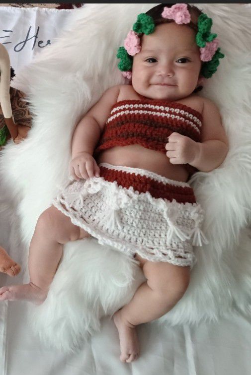 Moana Inspired Outfit Newborn Photo Prop 
