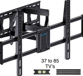 Full Motion TV Wall Mount for 37-85 Inch TVs Mounts Up to 132lbs, Fit 16" Wood Stud, Max VESA 600x400mm, Swivel and Tilt Articulating Wall Mount TV Br