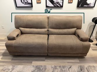 Bobs Furniture Journey Motion Brown Reclining Power Couch