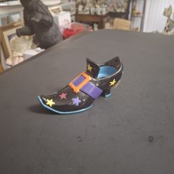Ceramic Pointed Toe Witch's Boot Will Fit Narrow Width Tealight Or Votive Candles - Home Decor 2 3/8"H X 4.75"L