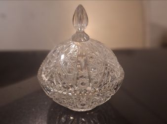 Cut Crystal Glass Lidded Candy Dish