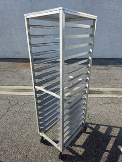 Commercial Aluminum 20-Pan Bun Sheet Rack - Mobile Bakery / Kitchen Cart