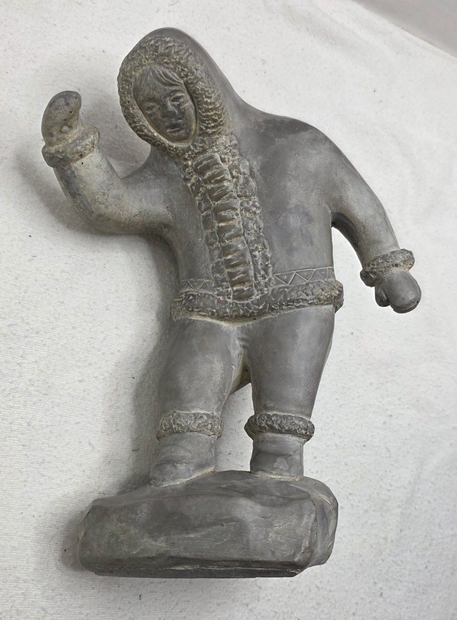 Soapstone Eskimo Hand Carved By ABBOTT