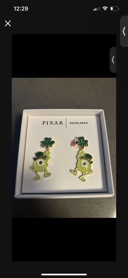 New In Box Disney Mike St. Patrick's Day Earrings